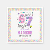 Rainbow 7th Birthday | I Was 6, Now 7 | Kids Servet (Voorkant)