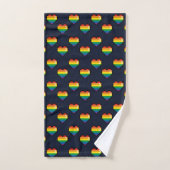 Rainbow 8 Bit Heart Pattern Bad Handdoek (Handdoek)