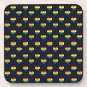 Rainbow 8 Bit Heart Pattern Bier Onderzetter (Voorkant)