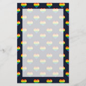 Rainbow 8 Bit Heart Pattern Briefpapier (Voorkant)