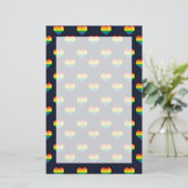 Rainbow 8 Bit Heart Pattern Briefpapier (Staand voorkant)
