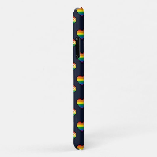 Rainbow 8 Bit Heart Pattern Case-Mate iPhone Case (Achterkant/rechts)