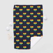 Rainbow 8 Bit Heart Pattern Golfhanddoek (Insitu)