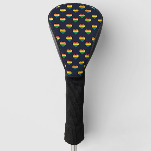 Rainbow 8 Bit Heart Pattern Golfheadcover (Voorkant)