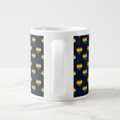 Rainbow 8 Bit Heart Pattern Grote Koffiekop (Achterkant)