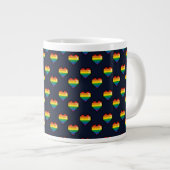 Rainbow 8 Bit Heart Pattern Grote Koffiekop (Voorkant rechts)