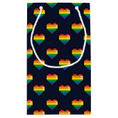 Rainbow 8 Bit Heart Pattern Klein Cadeauzakje (Achterkant)