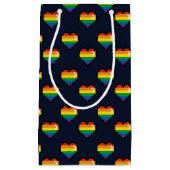 Rainbow 8 Bit Heart Pattern Klein Cadeauzakje (Voorkant)