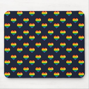 Rainbow 8 Bit Heart Pattern Muismat