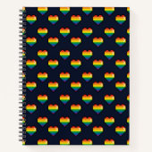 Rainbow 8 Bit Heart Pattern Notitieboek (Voorkant)