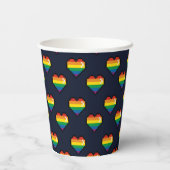 Rainbow 8 Bit Heart Pattern Papieren Bekers (Achterkant)