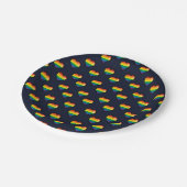 Rainbow 8 Bit Heart Pattern Papieren Bordje (Gekanteld)