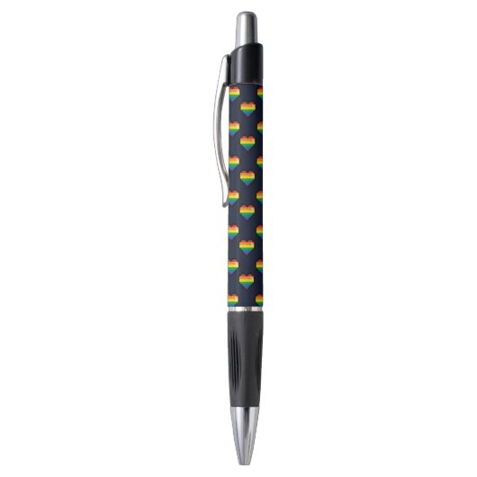 Rainbow 8 Bit Heart Pattern Pen (Top (Verticaal))