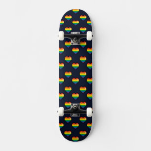 Rainbow 8 Bit Heart Pattern Persoonlijk Skateboard