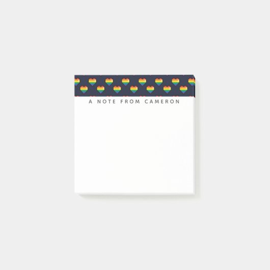 Rainbow 8 Bit Heart Pattern Post-it® Notes (Voorkant)