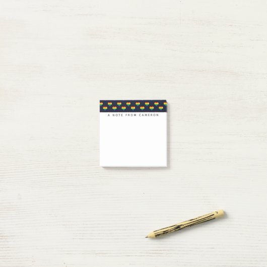 Rainbow 8 Bit Heart Pattern Post-it® Notes (Op bureau)