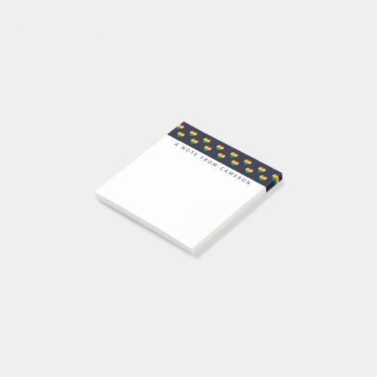 Rainbow 8 Bit Heart Pattern Post-it® Notes (Schuin)