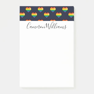 Rainbow 8 Bit Heart Pattern Post-it® Notes