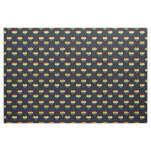 Rainbow 8 Bit Heart Pattern Stof (Fat Quarter)