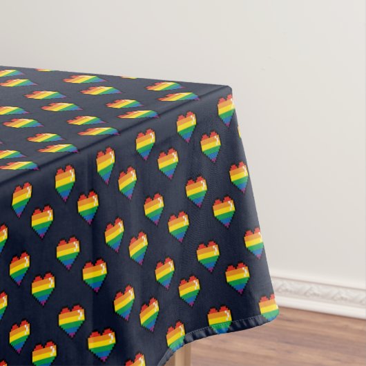 Rainbow 8 Bit Heart Pattern Tafelkleed (Voorbeeld)