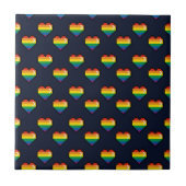 Rainbow 8 Bit Heart Pattern Tegeltje (Voorkant)