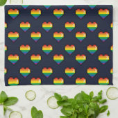 Rainbow 8 Bit Heart Pattern Theedoek (Gevouwen)