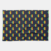Rainbow 8 Bit Heart Pattern Theedoek (Horizontaal)