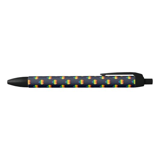 Rainbow 8 Bit Heart Pattern Zwarte Inkt Pen (Bovenkant)