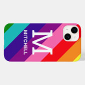 Rainbow 8 Stripe Gay Pride Custom Monogram Initiaa Case-Mate iPhone Case (Achterkant (horizontaal))