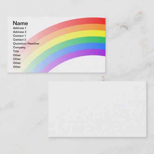 Rainbow-aangepast Visitekaartje (Voorkant / Achterkant)
