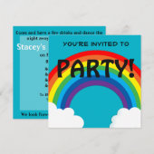 Rainbow aanpasbaar, uitnodiging van 18 dagen (Voorkant / Achterkant)