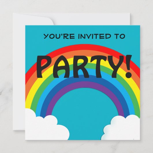 Rainbow aanpasbaar, uitnodiging van 18 dagen (Voorkant)