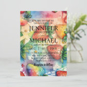 Rainbow Aardbeien Uitnodigingen voor het Huwelijk (Staand voorkant)