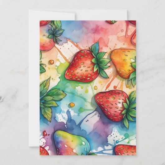 Rainbow Aardbeien Uitnodigingen voor het Huwelijk (Achterkant)