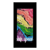 "Rainbow" Abstract Art Safe Space Black Poster (Voorkant)