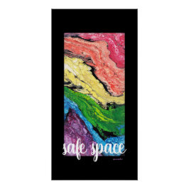 "Rainbow" Abstract Art Safe Space Black Poster
