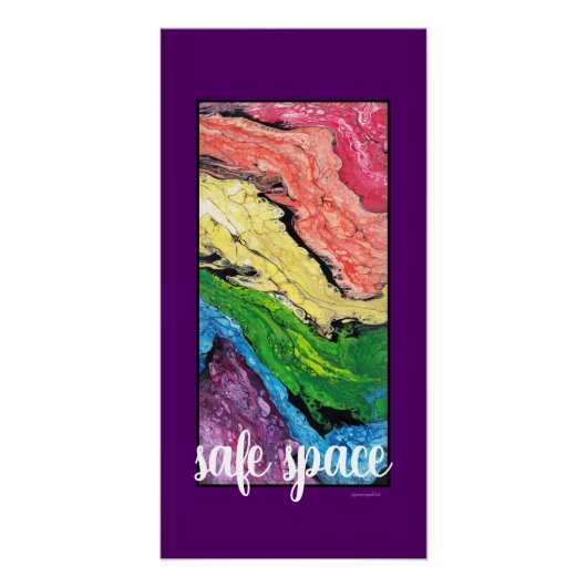 "Rainbow" Abstract Art Safe Space Paars Poster (Voorkant)