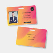 Rainbow Abstract Business Foto-identificatie ID Badge (Voor- en achterkant)