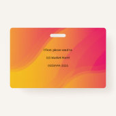 Rainbow Abstract Business Foto-identificatie ID Badge (Achterkant)