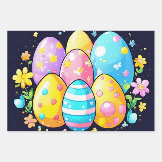 Rainbow Abstract Easter Egg Wrap Inpakpapier Vel (Voorkant 3)