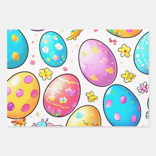 Rainbow Abstract Easter Egg Wrap Inpakpapier Vel (Voorkant 2)
