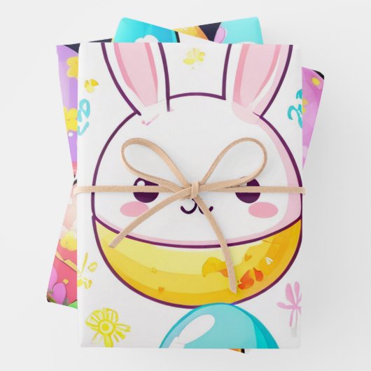 Rainbow Abstract Easter Egg Wrap Inpakpapier Vel (In situ)