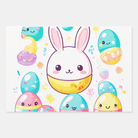 Rainbow Abstract Easter Egg Wrap Inpakpapier Vel (Voorkant)