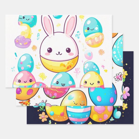 Rainbow Abstract Easter Egg Wrap Inpakpapier Vel (Set)