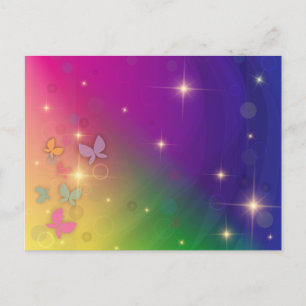 Rainbow Abstract Fairleight Butterflies Sparkles Briefkaart