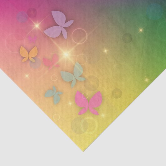 Rainbow Abstract Fairleight Butterflies Sparkles Tissuepapier (Detail)