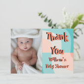 Rainbow Abstract Foto Baby shower Dank u kaart (Staand voorkant)