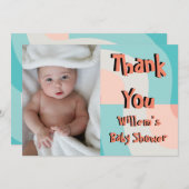 Rainbow Abstract Foto Baby shower Dank u kaart (Voorkant / Achterkant)