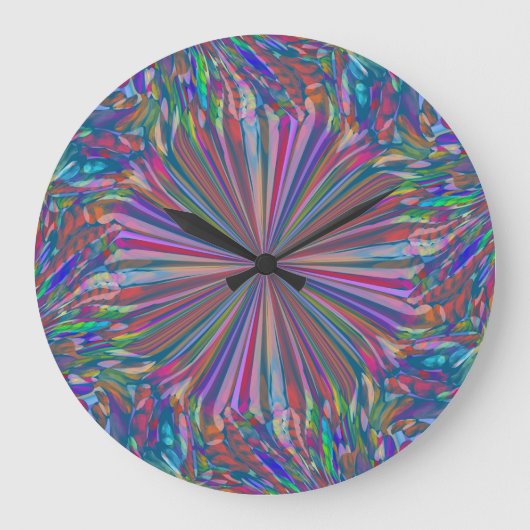 Rainbow Abstract Liquid Art van Heva Weva Grote Klok (Voorkant)