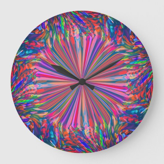 Rainbow Abstract Liquid Art van Heva Weva Grote Klok (Voorkant)